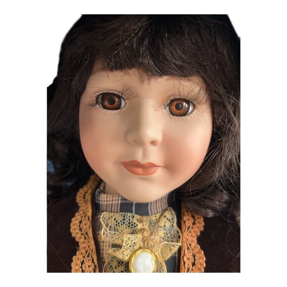 Knightsbridge Collection Porcelain Doll by J. Steventon Ltd with Stand, Box & Ce - Picture 3 of 9